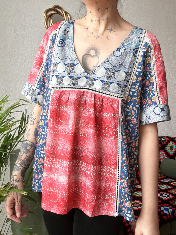 Blusa patchwork boho
