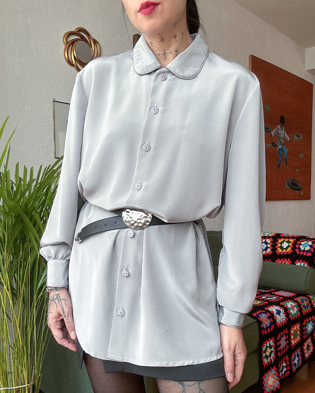 Blusa Vanity plateada